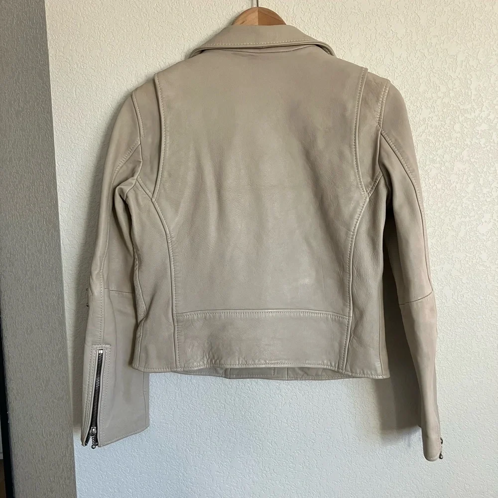 All Saints Riley Leather Biker Jacket - Picture 9 of 12